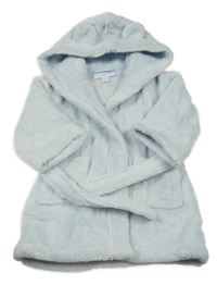 Světlemodrý froté župan s kapucí 