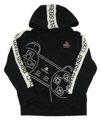 Černo-bílá mikina s ovladačem a kapucí - PlayStation Next
