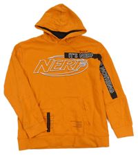 Oranžovo-černá mikina s kapucí - NERF C&A