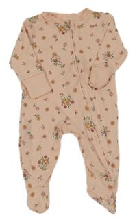Růžový květovaný overal Primark
