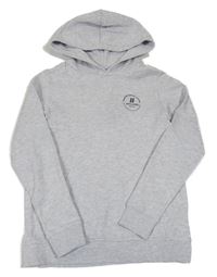 Světlešedá mikina s logem a kapucí Jack & Jones