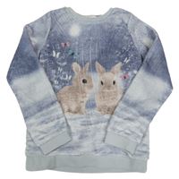 Sivá plyšová mikina s králíčky H&M