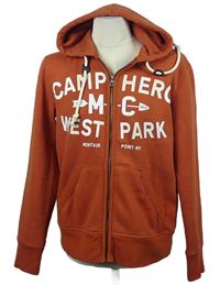 Pánská cihlová propínací mikina s nápisem a kapucí H&M