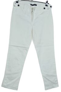 Dámske biele plátenné crop nohavice Zara