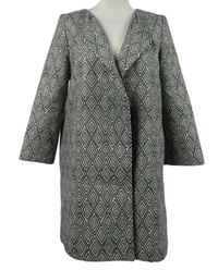 Dámsky čierno-biely vzorovaný kabátový cardigán H&M