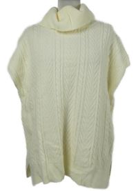 Dámská smetanová vzorovaná svetrová vesta s rolákem Peacocks 