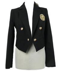 Nové - Dámský černý crop blejzr s gombíky River Island 