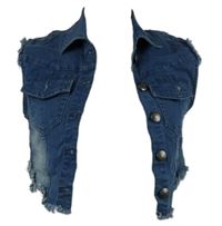 Dámska modrá rifľová crop vesta Gina