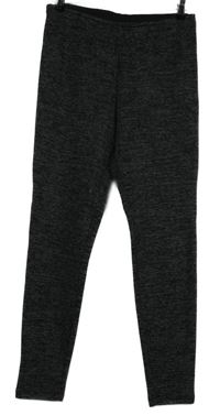 Dámske čierno-biele melírované pletené legíny C&A