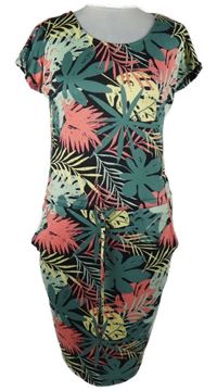 Dámske čierno-farebné šaty s lístky