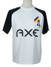 Pánský bílo-černý fotbalový dres s číslom