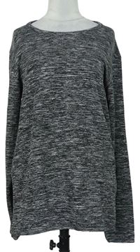 Pánske čierno-sivé melírované pletené tričko Baxmen Cultwear