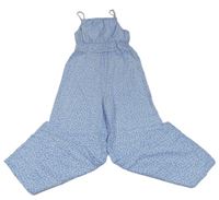 Světlemodrý květinový kalhotový overal H&M