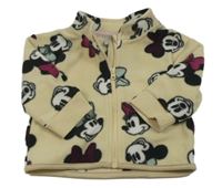 Béžová fleecová prepínaci mikina s Minnie Disney