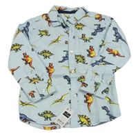 Nové- Světlemodrá košile s dinosaury Dunnes