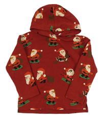 Červená mikina so Santa Clausem a kapucňou H&M
