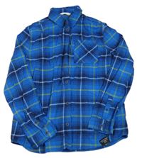 Modro-zeleno-biela kockovaná flanelová košeľa M&S