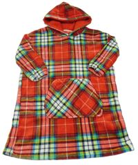 Barevná kostkovaná chlupatá oversize mikina s kapucí George vel.116-128