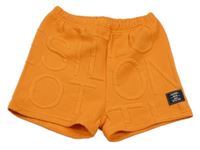 Neonově oranžové teplákové kraťasy s písmeny 