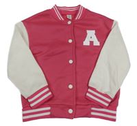 Malinovo-biela baseballová mikina s písmenem Shein