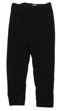 Čierne úpletové nohavice Shein