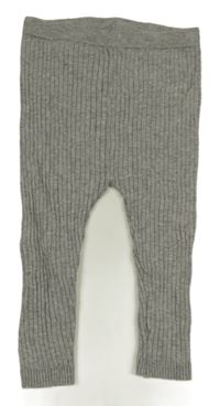 Svetlosivé rebrované úpletové legíny George