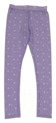 Fialové kvetinové tylové legíny