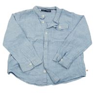 Světlemodro-bílá bavlněná košile Next