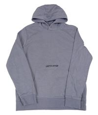 Fialovo-šedá mikina s kapucou a nápisem George