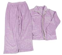 Lila sametové plyšové pyžamo Matalan