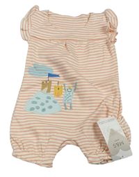 Růžovo-bílý proužkovaný letní overal s příšerkou M&S