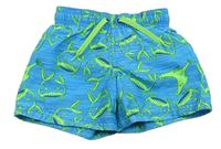 Modré pruhované plážové kraťasy s krabmi zn. H&M