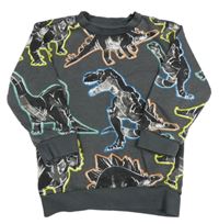 Sivo-farebná mikina s dinosaurami Nutmeg