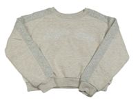 Béžovo-sivá melírovaná crop mikina s nápisom zn. River Island