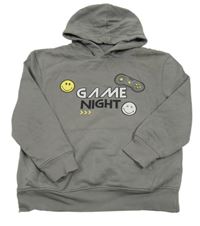 Sivá mikina s ovladačem, smajlíky a kapucňou