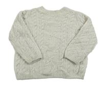 Svetlosivý žinylkový sveter