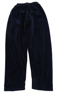 Tmavomodré plyšové pyžamové kalhoty
