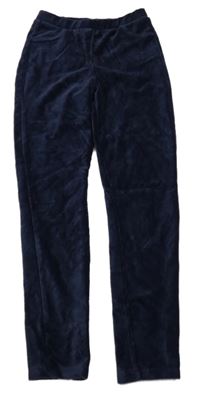 Tmavomodré zamatové rebrované tregíny LC Waikiki