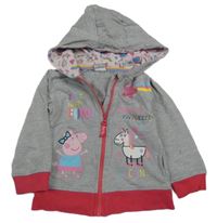 Sivá prepínaci mikina s Pepinou a kapucňou