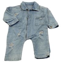 Svetlomodrý rifľový nohavicový overal