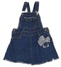 Tmavomodré rifľové na traké šaty s mašlou Mayoral