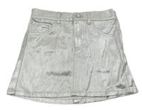 Strieborná rifľová potiahnuté á sukňa H&M