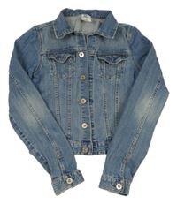Modrá rifľová crop bunda Denim Co.
