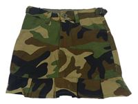 Zeleno-hnedá army rifľová sukňa