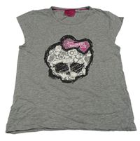Sivé tričko s potiskem Monster High