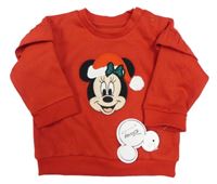 Nové - Červená mikina s Minnií a volánky Primark