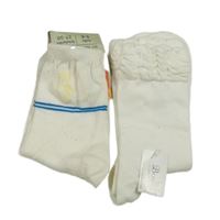 2x - Biele ponožky s volánky + biele ponožky s proužky vel. 27-30