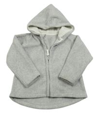 Sivá fleecová prepínaci mikina s kapucňou TCM