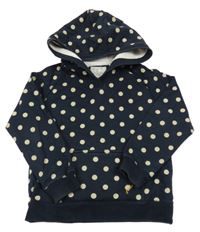 Tmavomodrá mikina s bodkami a kapucňou Joules
