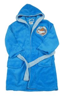 Modrý chlpatý župan s lietadlom  a opaskom Disney